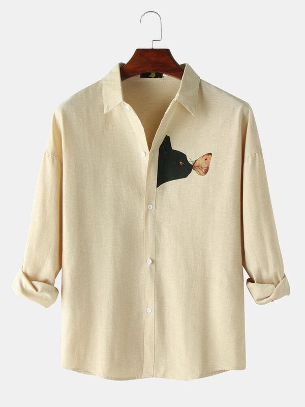 Cat Printed in Pocket side Shirts