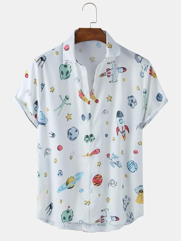 Cartoon Summer Lapel Casual Shirts