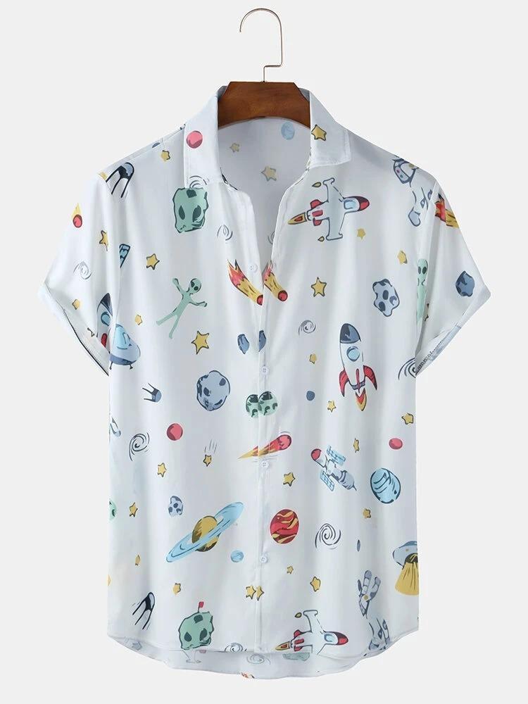 Cartoon Summer Lapel Casual Shirts