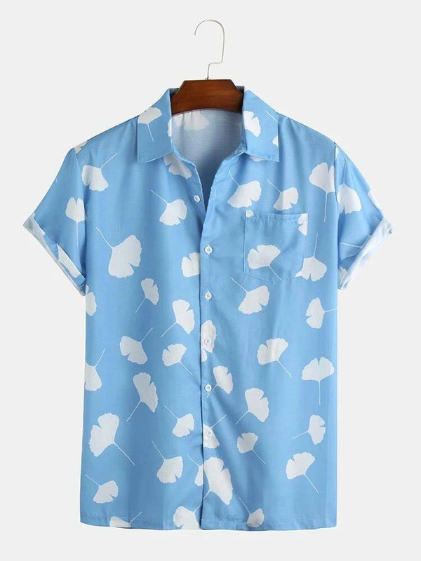 Blue leaf printed Shirts