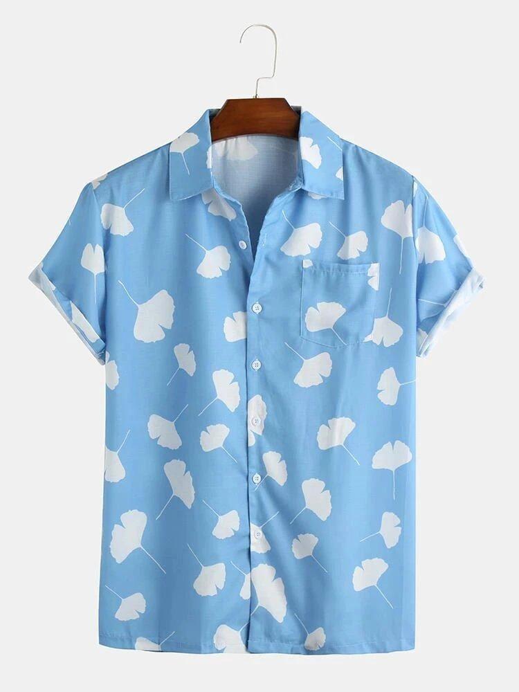 Blue leaf printed Shirts