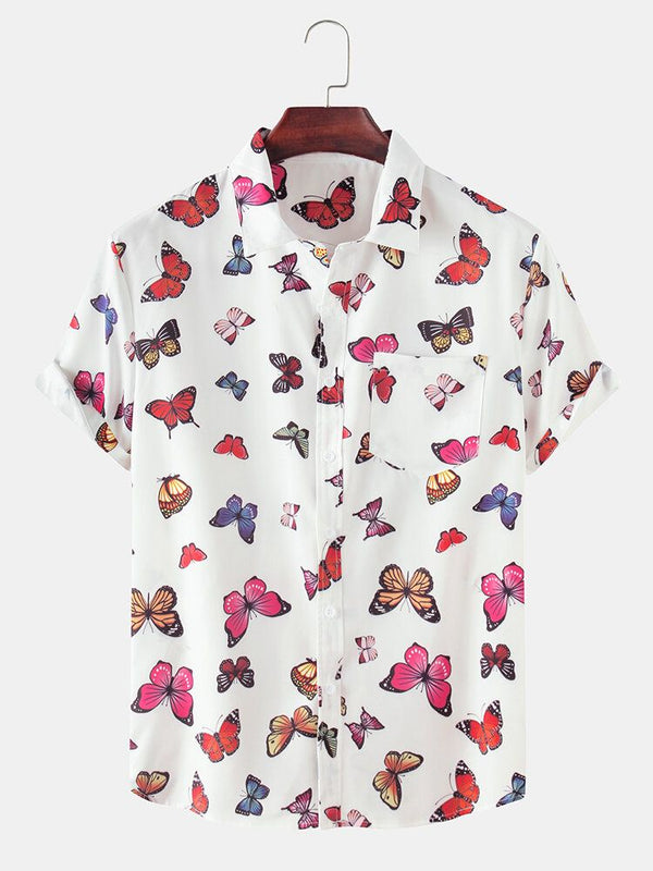 Cartoon Cat Allover Printed Funny Shirts