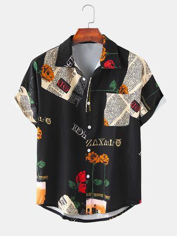Color Striped Casual  Shirts Wtih Pocket