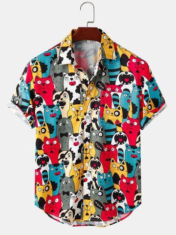 Cotton Gradient Printeding Casual Shirt