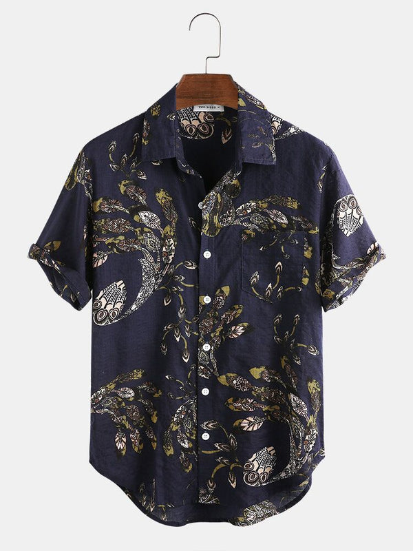 Cotton Ink Splash Casual Summer  Shirts