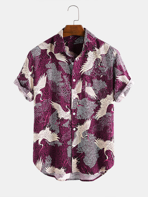 Designed Colorblock Stripe Printed Casual Shirt