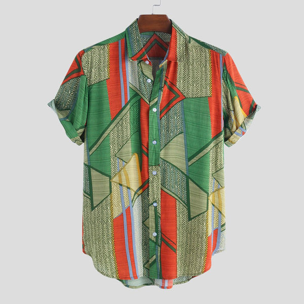 Ethnic Style Flower Printeded Casual Shirts