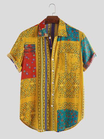 Fashionable Point Style Printed Summer Shirt for Men